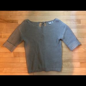 Cute grey knit sweater with bow detail